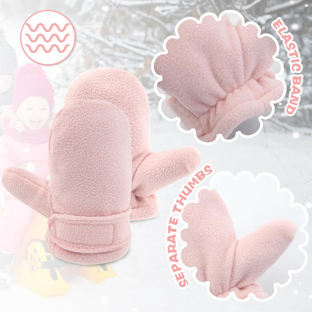 Baby Toddler Winter Mittens Girls Warm Fleece Lined Gloves Kids Sherpa Lined Mittens for Boys