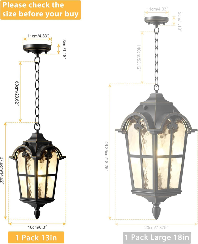 Outdoor Pendant Light Dusk to Dawn for Porch,Anti-Rust Aluminum Outdoor Chandelier