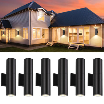 6Pack 14inch LED Square Up & Down wall Lights, 14W Outdoor Wall Light 4000K Day White Aluminum Body Waterproof IP65