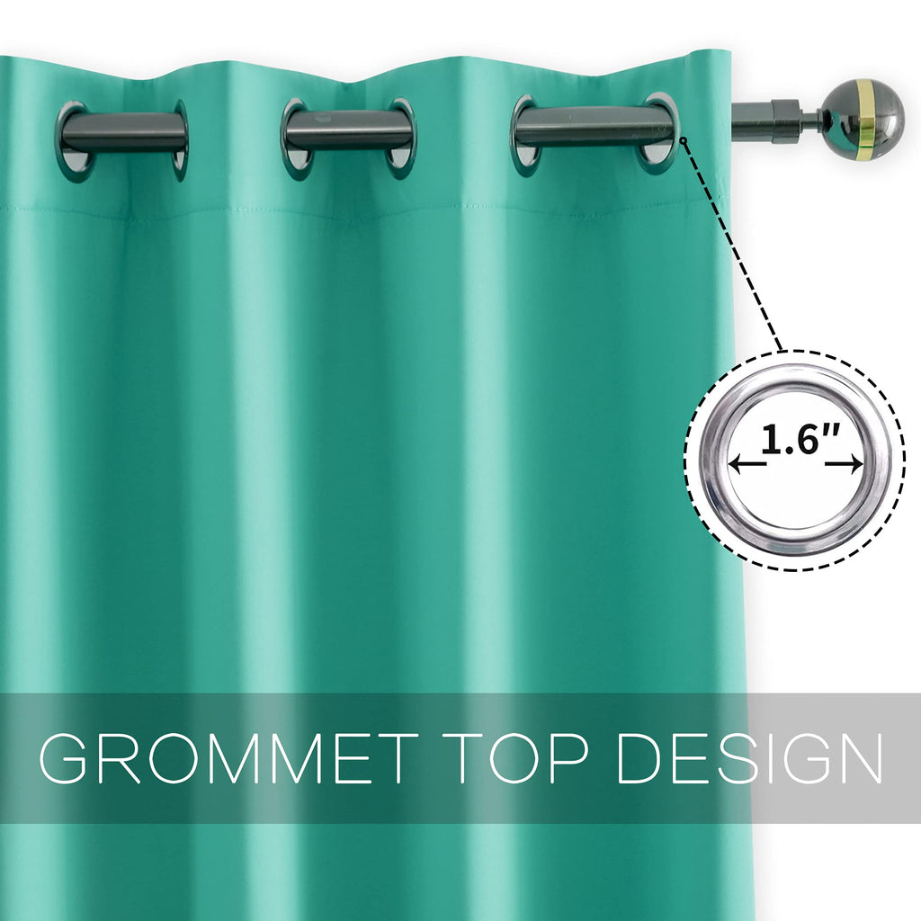 Turquoise Window Valance Curtains - Easy Care Home Decor Tier Curtains with Grommet Top for Basement, Kitchen (29W by