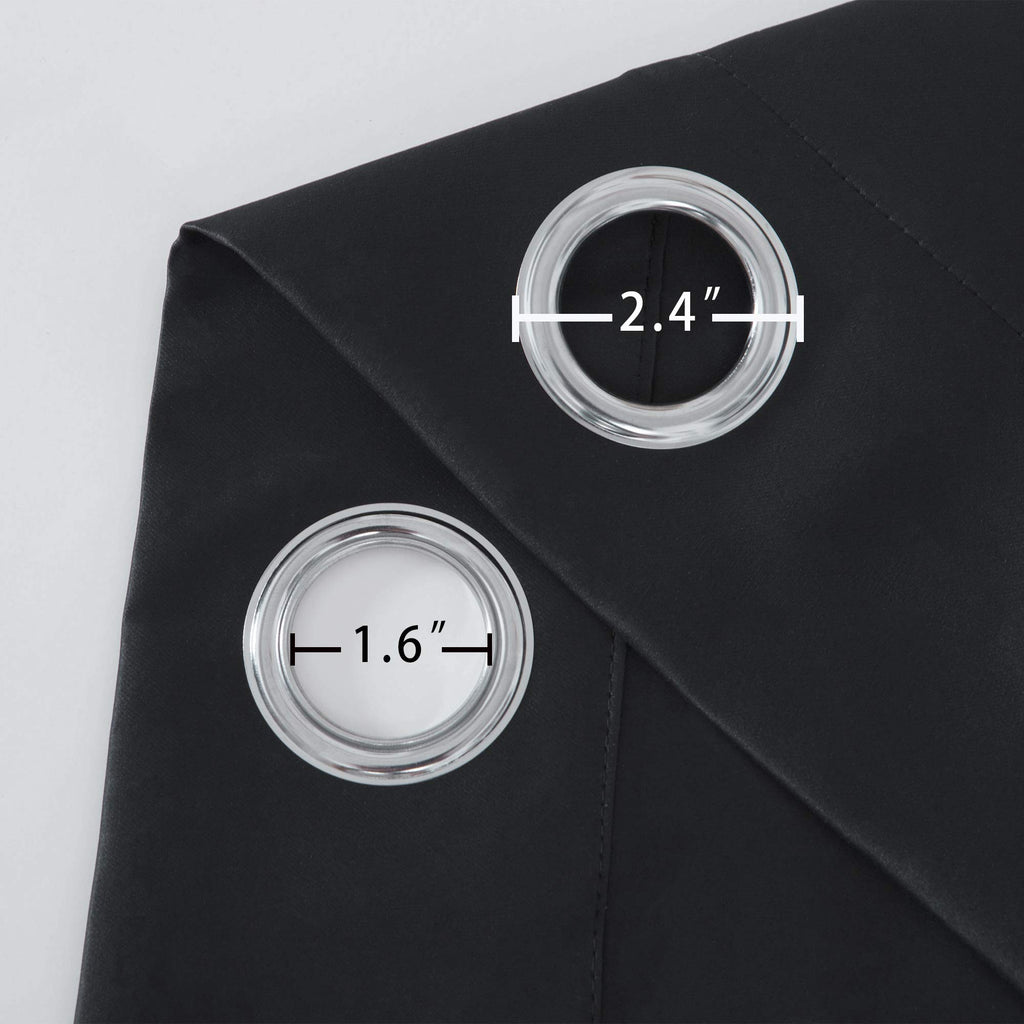 Blackout Curtains 66 x 95 inch/Black Curtains Set of 2 Panels/Thermal Insulated Room Darkening Bedroom Curtains