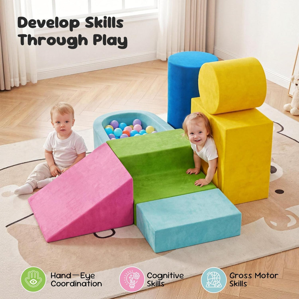 Piece Soft Foam Climbing Blocks Ball Pit Set for Toddlers 1-3