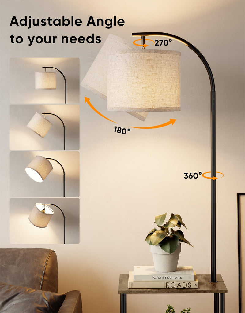 Floor Lamp with Table,Night Stand Lamp,End Side Table