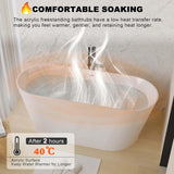 67" Oval Freestanding Soaking Bathtub with Toe-Tap Chrome Drain, Stand Alone Tub, Acrylic Soaking Tub, Ergonomic