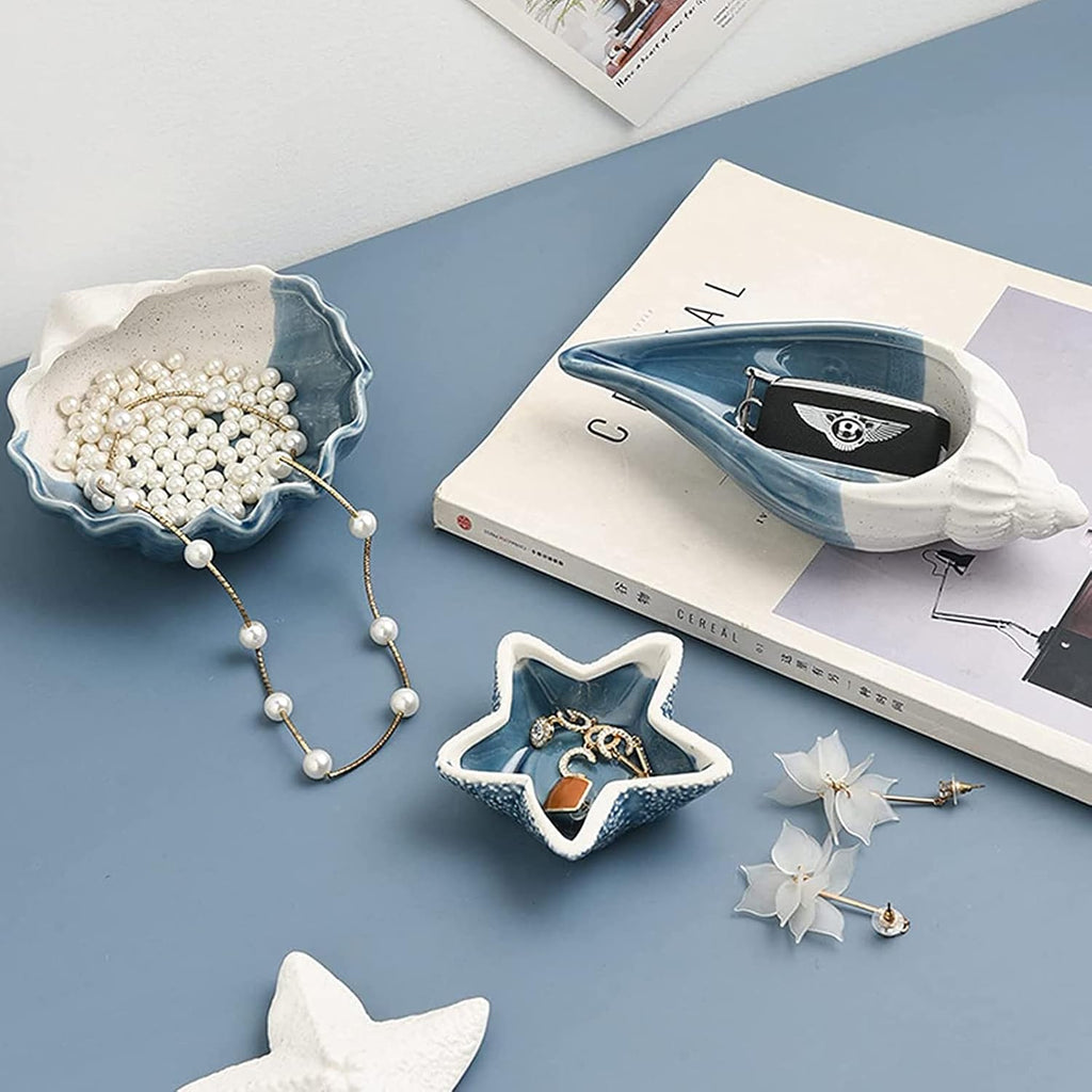Starfish Ceramic Jewelry Dish Tray, Ring Holder and Trinket Tray for Rings