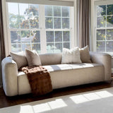 Acanva Luxury Modern Tight Curved Back Velvet Sofa, Minimalist Style Comfy Couch for Living Room Apartment, 3 Seater
