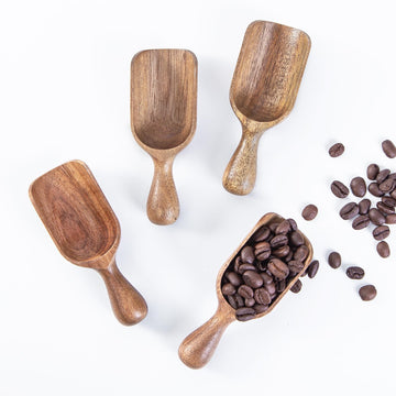 Wooden Scoops for Canisters 4PCS Acacia Wooden Scoop for Jars Mini Measuring Spoons for Ground Coffee Scoops Wood