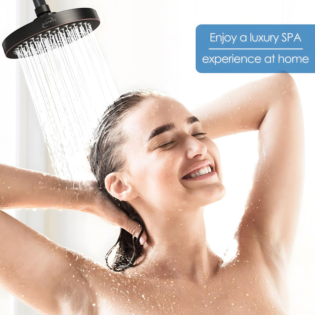 6" High Pressure Rain Shower Head, Luxury Oil Rubbed Bronze Finish