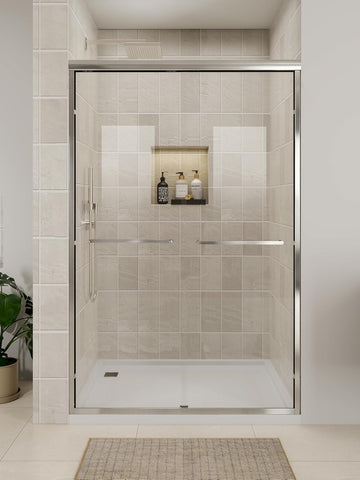 Glass Shower Door, 56"-60" W x 72" H Sliding Shower Door