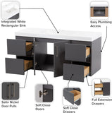 Spring Mill Cabinets Innes 48 Inch Floating Bathroom Vanity with White Single Sink Top, 2-Door Cabinet