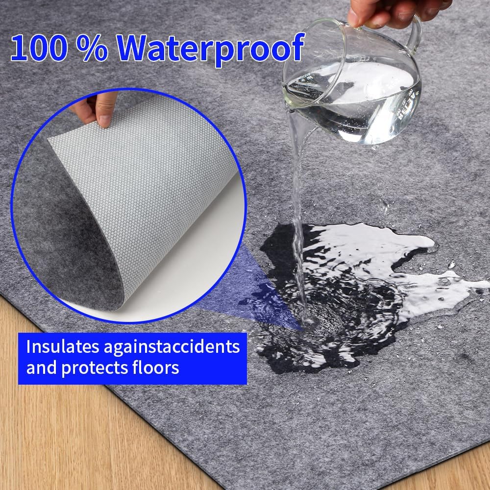 Waterproof Non-Slip 1/5" Extra Thick 9x12 ft Rug Pad for Large Area Rugs Durable Felt Floor Protection pad for All - Set of 108