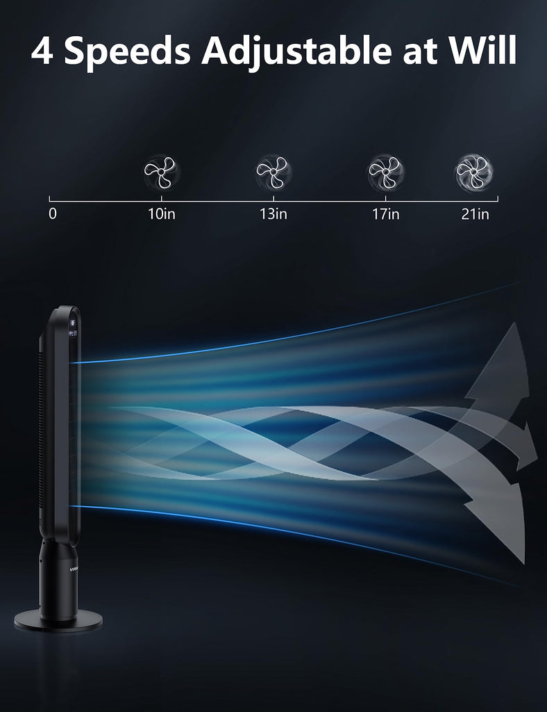 Tower Fan , 42 Inch Quiet Floor Fan with 135° Vertical 90°Oscillation Fans for Indoors, 4 Modes, 4 Speeds, 15H Timers