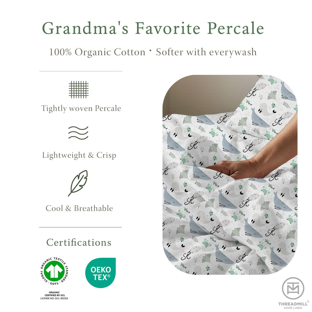 Organic Cotton Twin XL Sheet Set, Percale, 3-Piece, Dorm-Ready