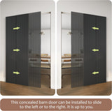 42"x84" Concealed Sliding Barn Door with Soft Close Hardware Kit, Black Hidden Door for Opening 38"-