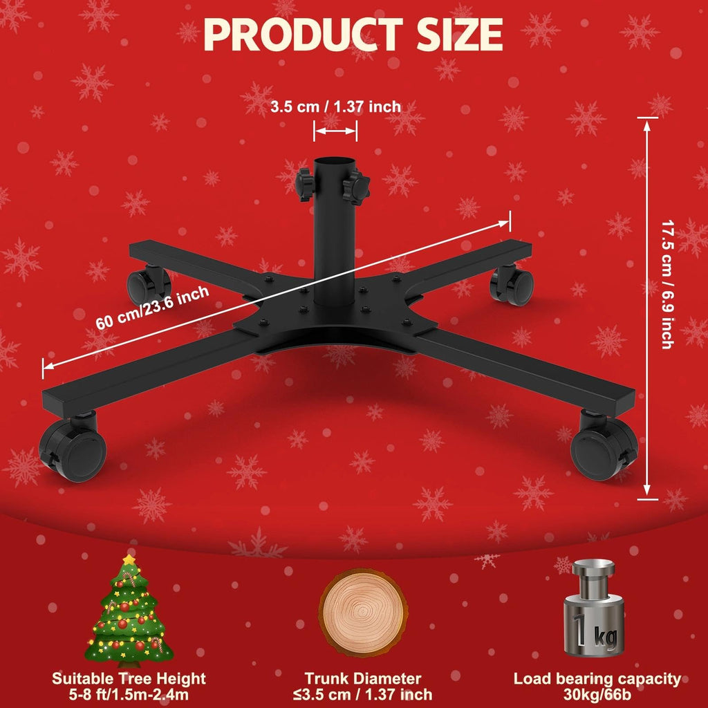 Christmas Tree Stand for Artificial Tree, Replacement Xmas Tree Stand Base with Universal Wheel for