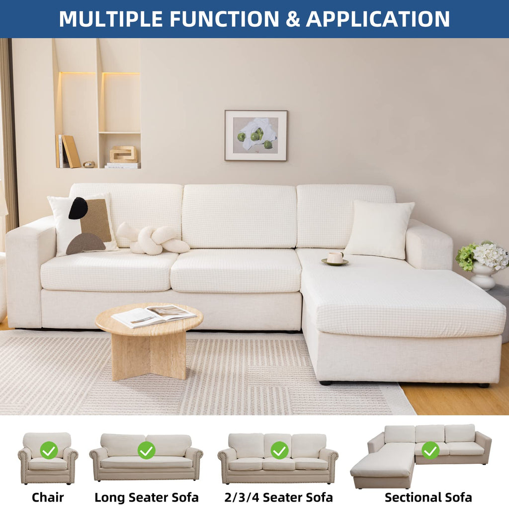 Sectional Couch Covers Chaise Cushion Cover for Sofa L Shape Chaise Lounge Magic Stretch 3 Cushion Couch Slipcover