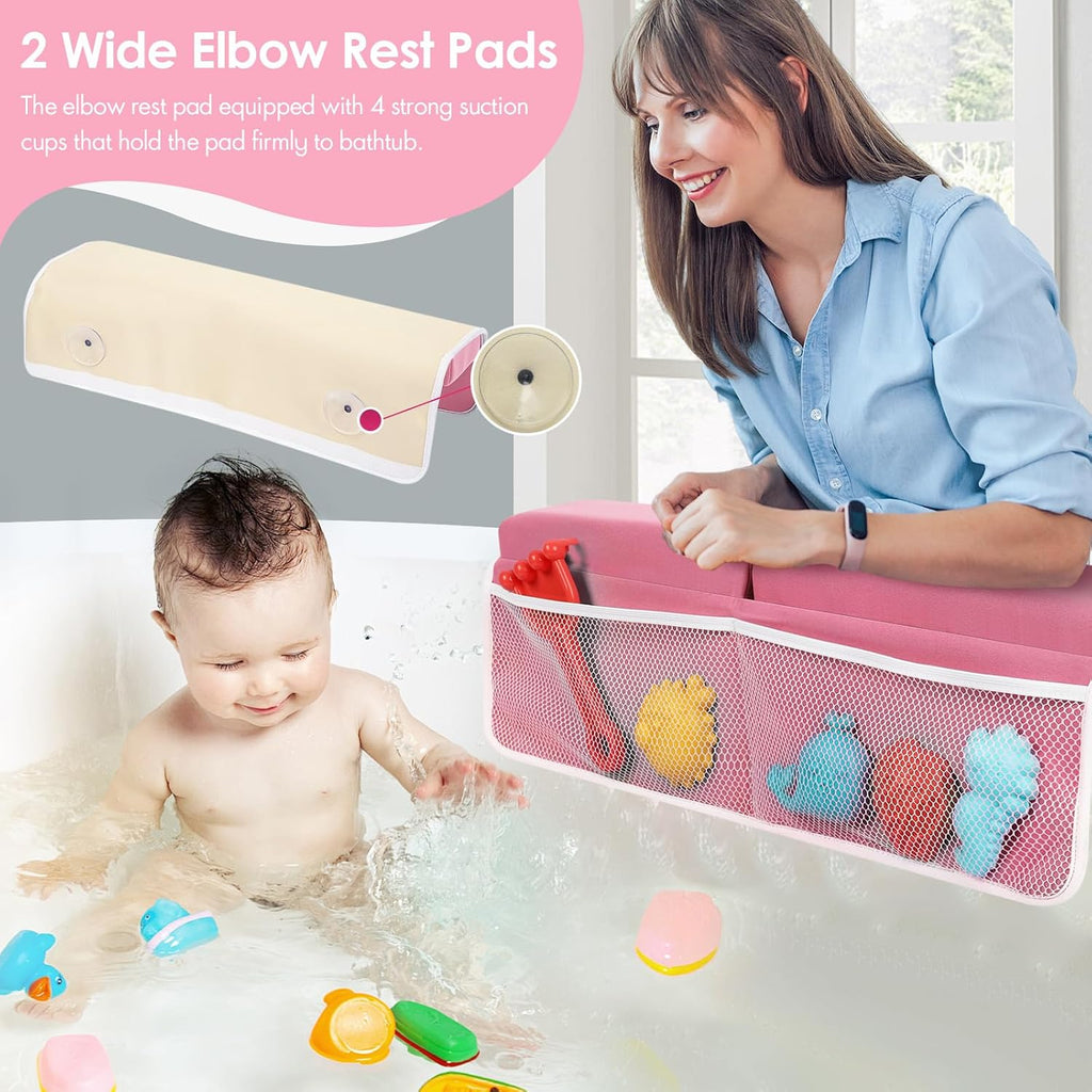 Bath Kneeler and Elbow Rest Pad Set,2 Inch, bathtub kneeling pad,pink
