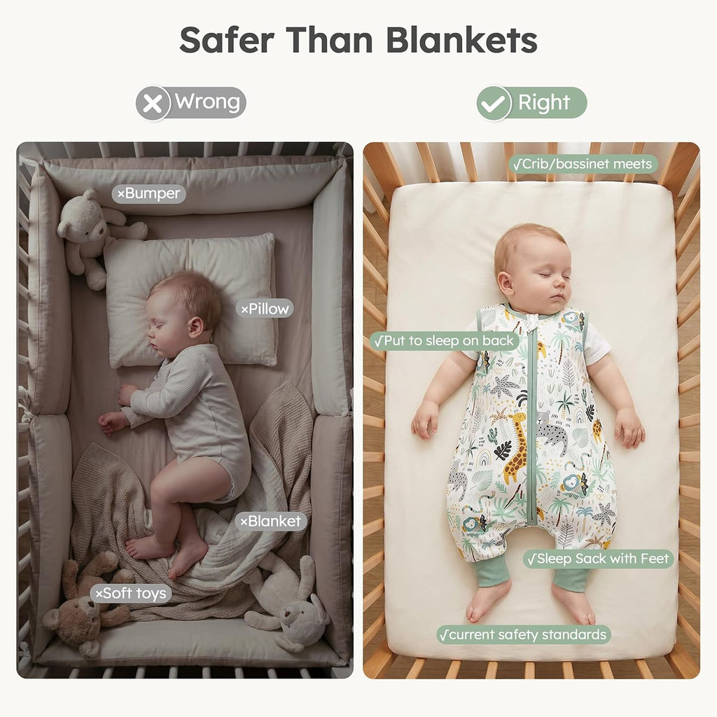 Toddler Sleep Sack with Feet 3- 100% Organic Cotton