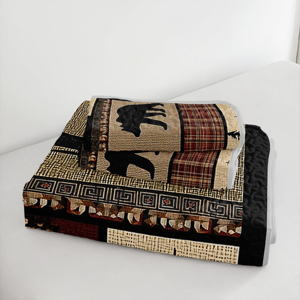Retro Cabin Quilts, Country Bedding with 2 Pillowcases.
