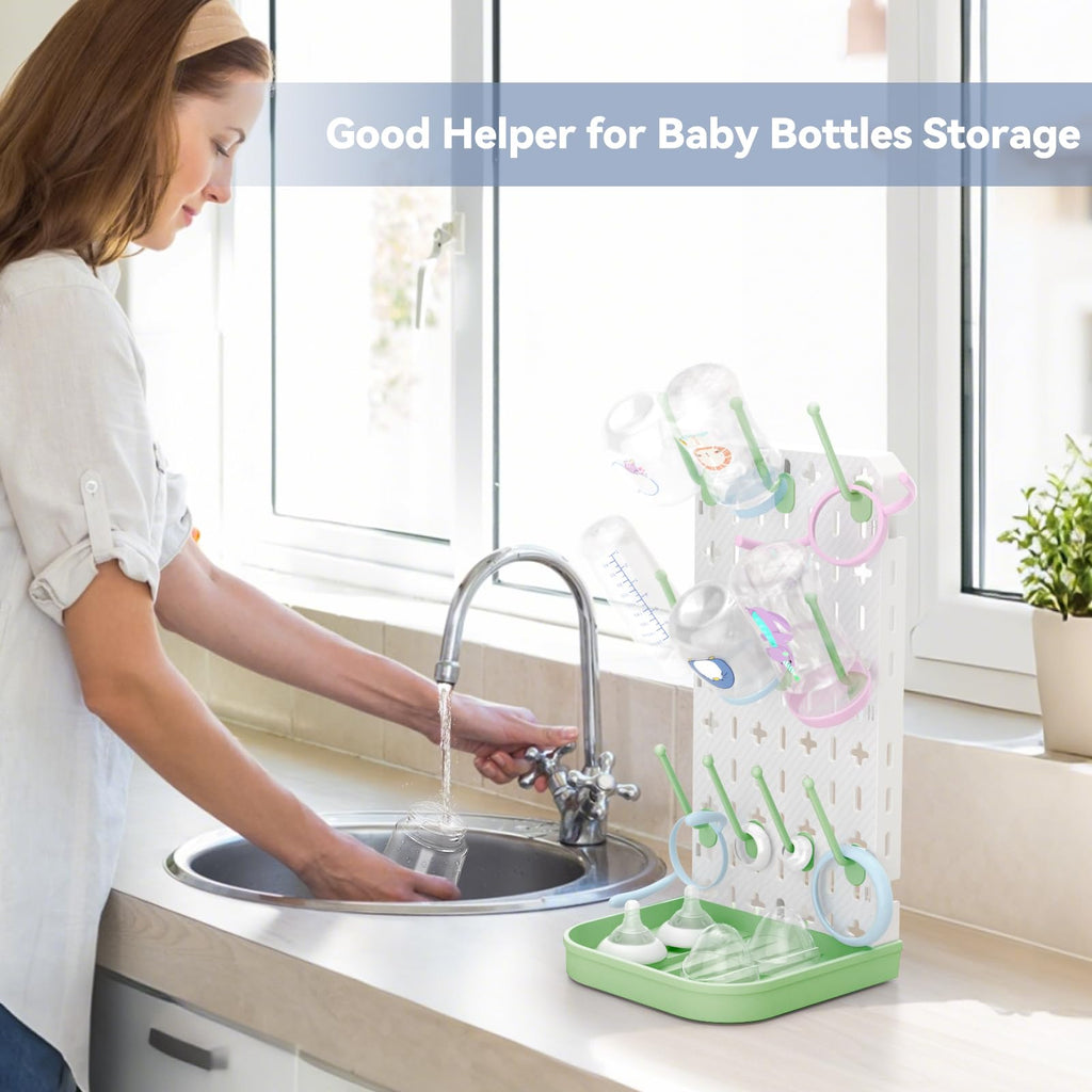 Baby Bottle Drying Rack Baby Bottle Holder Space Saving Bottle Dryer Rack Station Countertop Storage Organizer 12