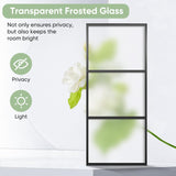 36in x 84in Frosted Glass Barn Door with 6FT Top Mounted Hardware kit Include Soft Close Mechanism B