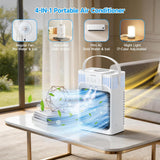 Portable Air Conditioners with Remote, 4-IN-1 Personal Evaporative Air Cooler with 3 Speeds & 3 Mist, 7