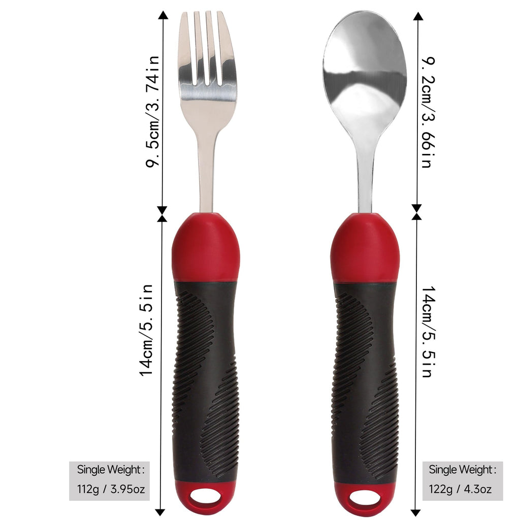Adaptive Utensils Weighted Spoon Fork Set for Hand Tremors, Parkinson's & Arthritis