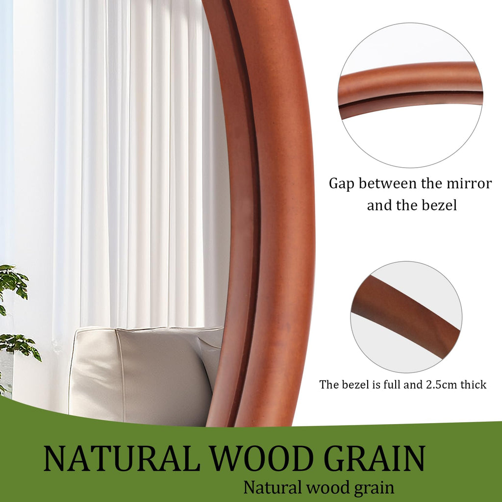 Irregular Wall Mirror Asymmetrical: Abstract Wood Frame 43x30 inch