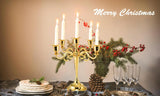 5 Arm Gold Candelabra, Candelabra Candle Holder, 10 Inch Tall Candlesticks Holder, Elegant Taper Candle Holder