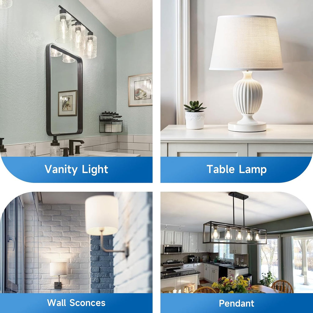 Dimmable Edison Bulbs, 6W, Equivalent 60W, Bright Daylight White 4000K, Vintage ST58 Antique LED Filament Bulbs, E26