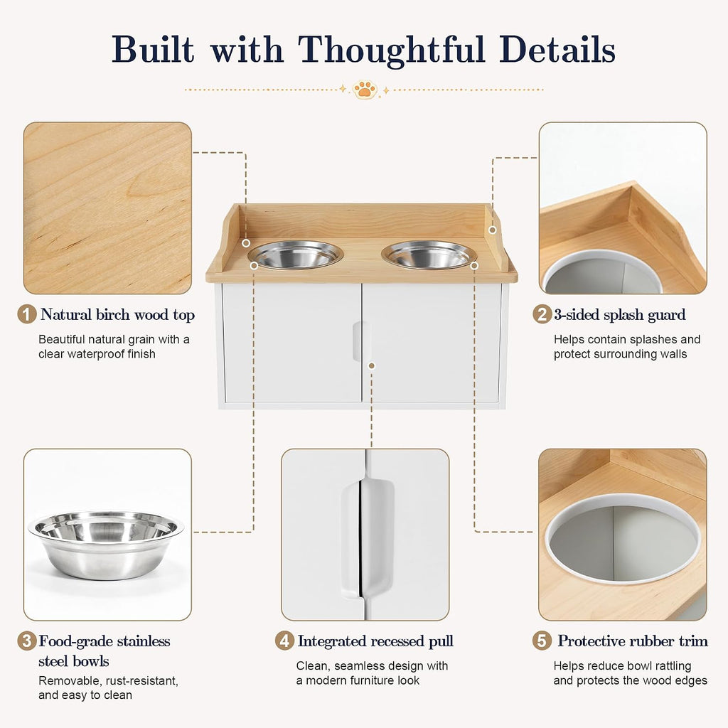 Elevated Dog Bowls with Storage, Dog Food Storage and Feeder