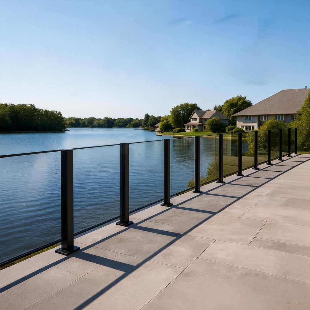 Glass Railing Post, 24/31/35/41/47 inches, 304 Stainless Steel Glass Railing System with Slots, Heavy Duty Spigot