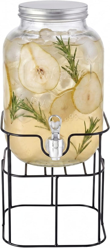 Sun Tea Mini Mason Jar with Lid, Glassware For Water, Juice, Beer, Wine, Liquor, Kombucha Iced Punch & Cold Drinks