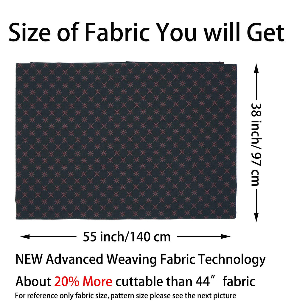 MasterFAB Cotton Fabric by The Yard for Sewing DIY Crafting Fashion Design Printed Floral Washable Cloth; 1 Piece