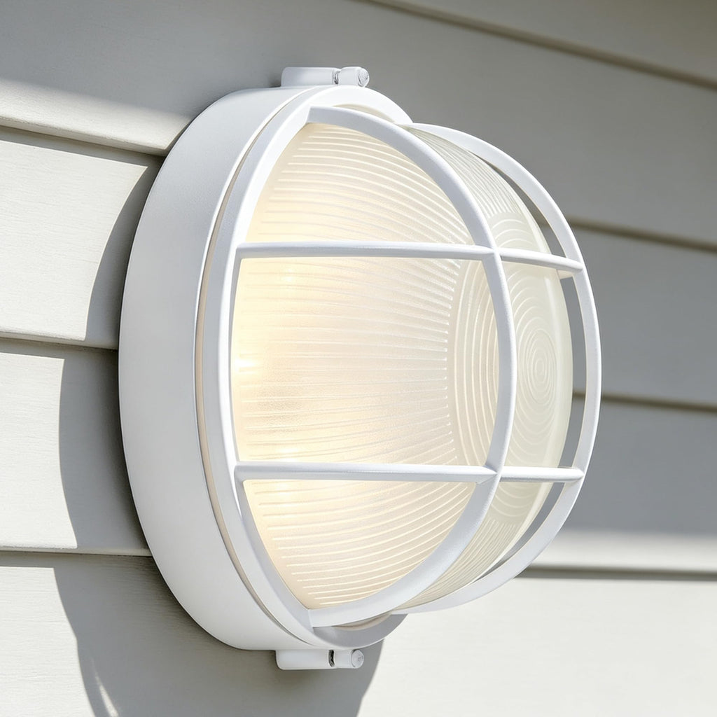 10inch White LED Bulkhead Light 2700K/3000K/3500K/4000K/5000K White Outdoor Porch Ceiling Lights Exterior White Round