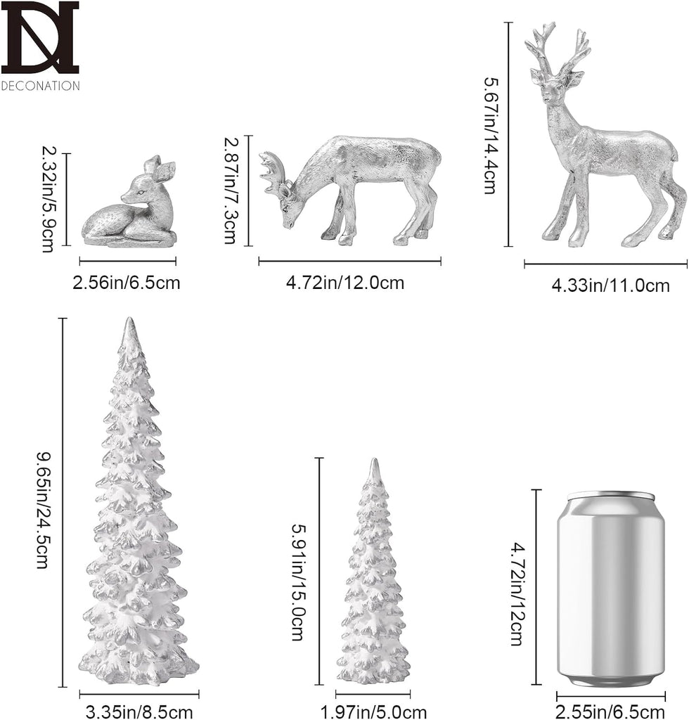 Christmas Decoration Reindeer and Tree Figurines Table Decor