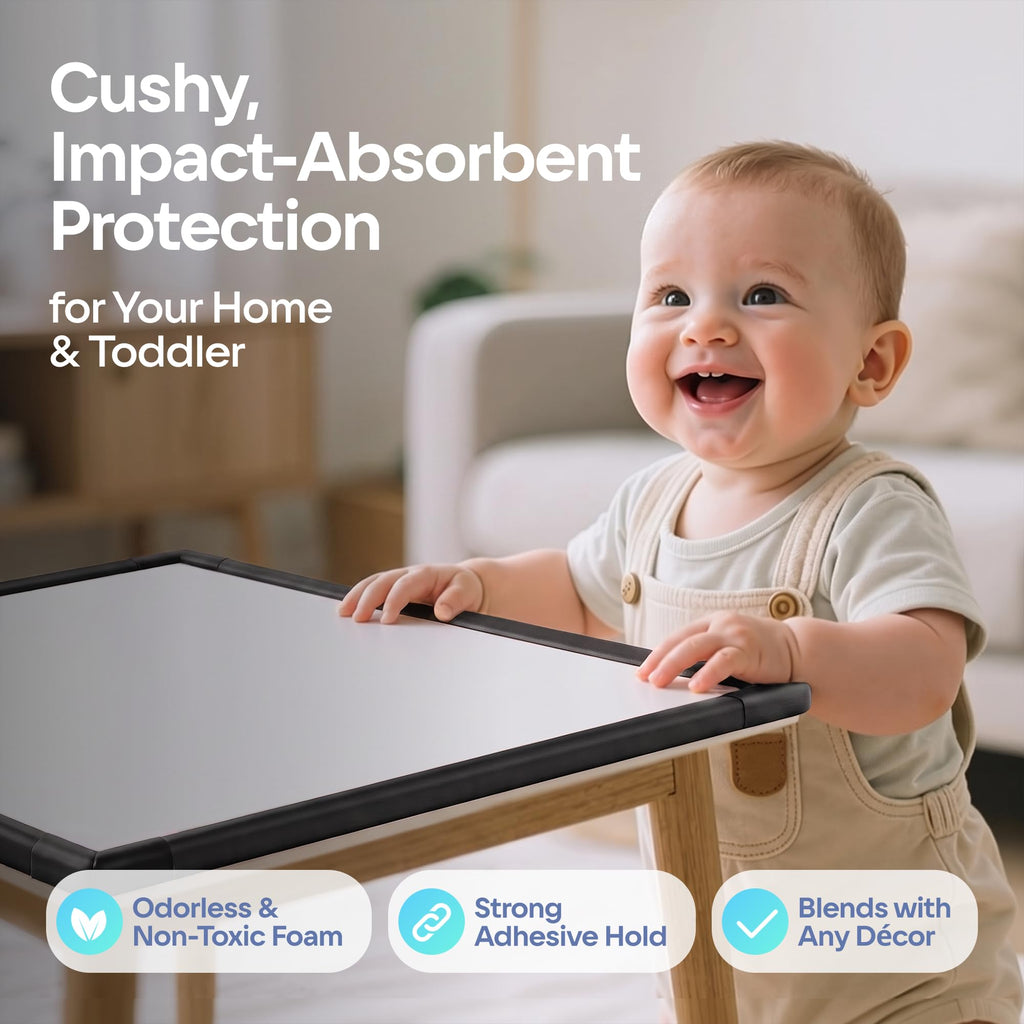 Proof Corners & 15ft Edges with Furniture Corner & Edge Safety Bumpers, Impact-Absorbent Bumper & 4 Foam Corner