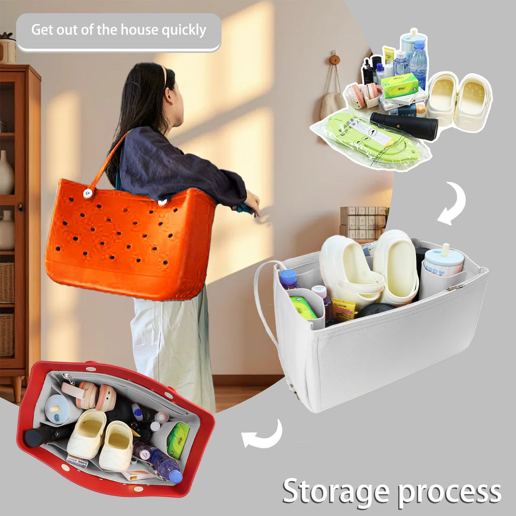 Beach Bag Accessories for bogg bag Large Purse Organizer Storage Bag for Bogg Bag Organizer divider Felt insert