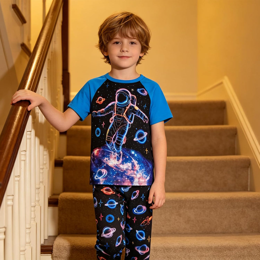 Boys Pajamas 2 Piece Kids Summer Pjs Loose Fit