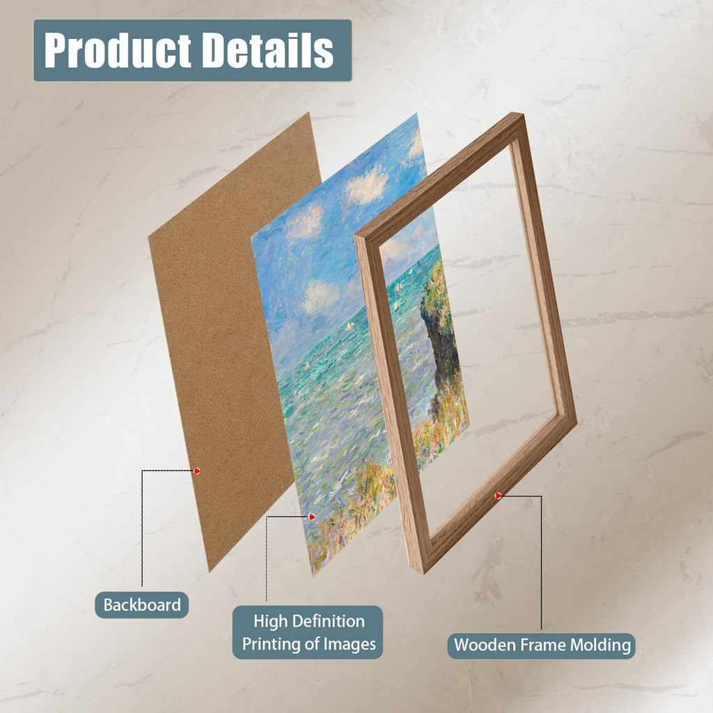 Coastal Landscape Canvas Wall Art 2Pcs Framed Home Decor 12X16 Inch
