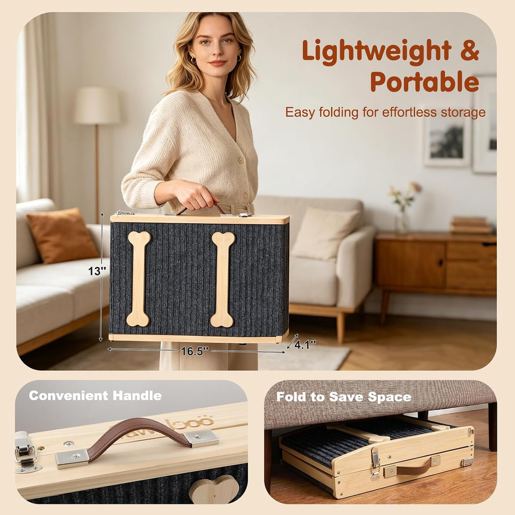Foldable Dog Ramp for Couch with 7 Ajustable Height Portable