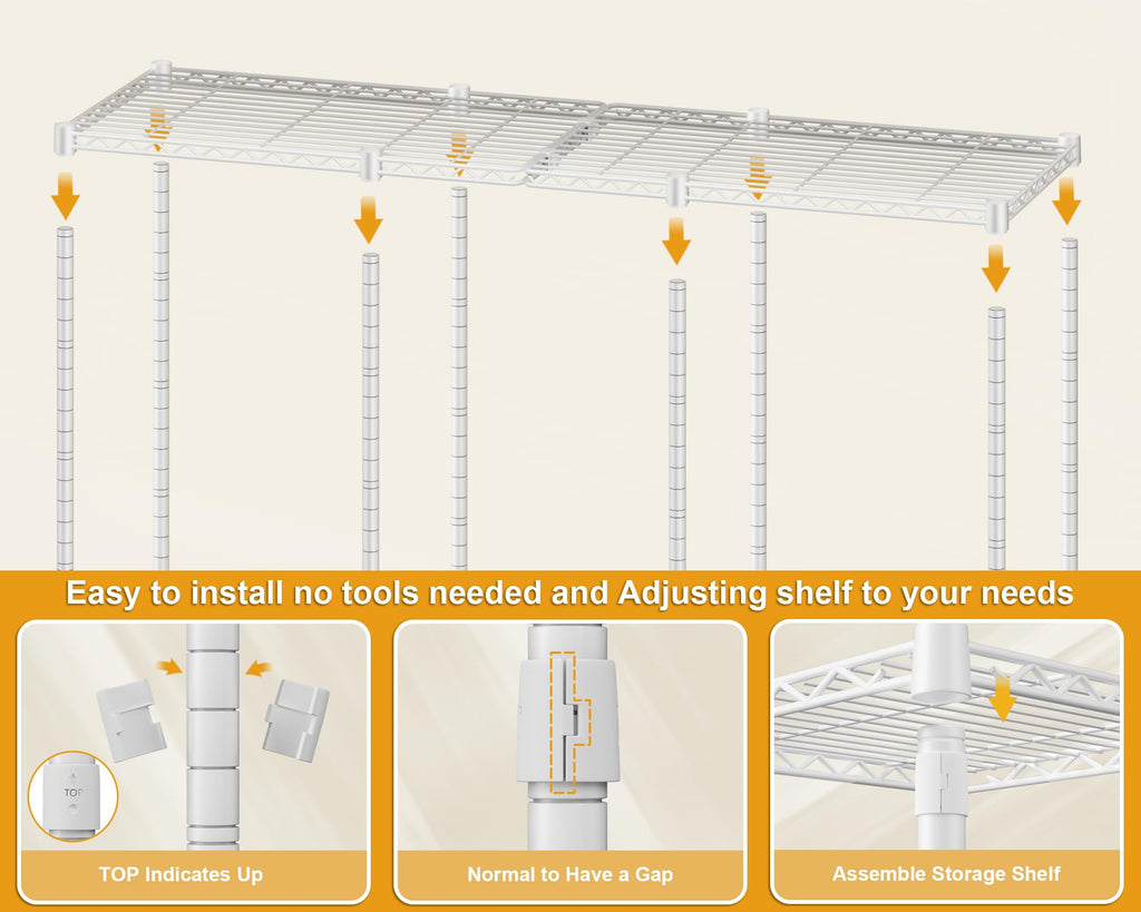 E14C Heavy Duty Closet Organizer System, Freestanding Clothing Racks for Hanging Clothes, Adjustable Garment Rack 58" W