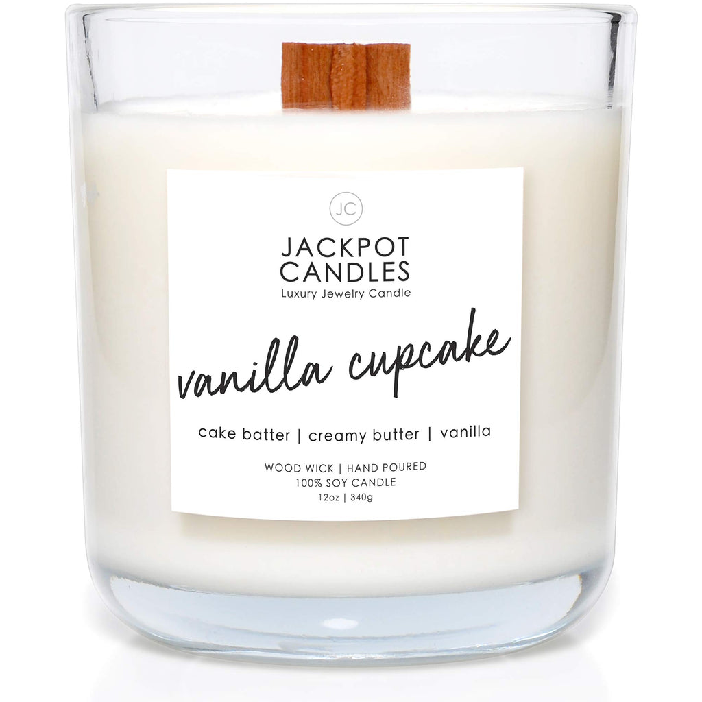 Vanilla Cupcake Candle with Ring Inside (Surprise Jewelry Valued at $15 to $5, 000) Ring Size 9