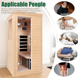 Far Infrared Sauna Room for Home Use - 1350W Natural Hemlock Indoor Personal Wooden Personal Dry Sauna with Rapid