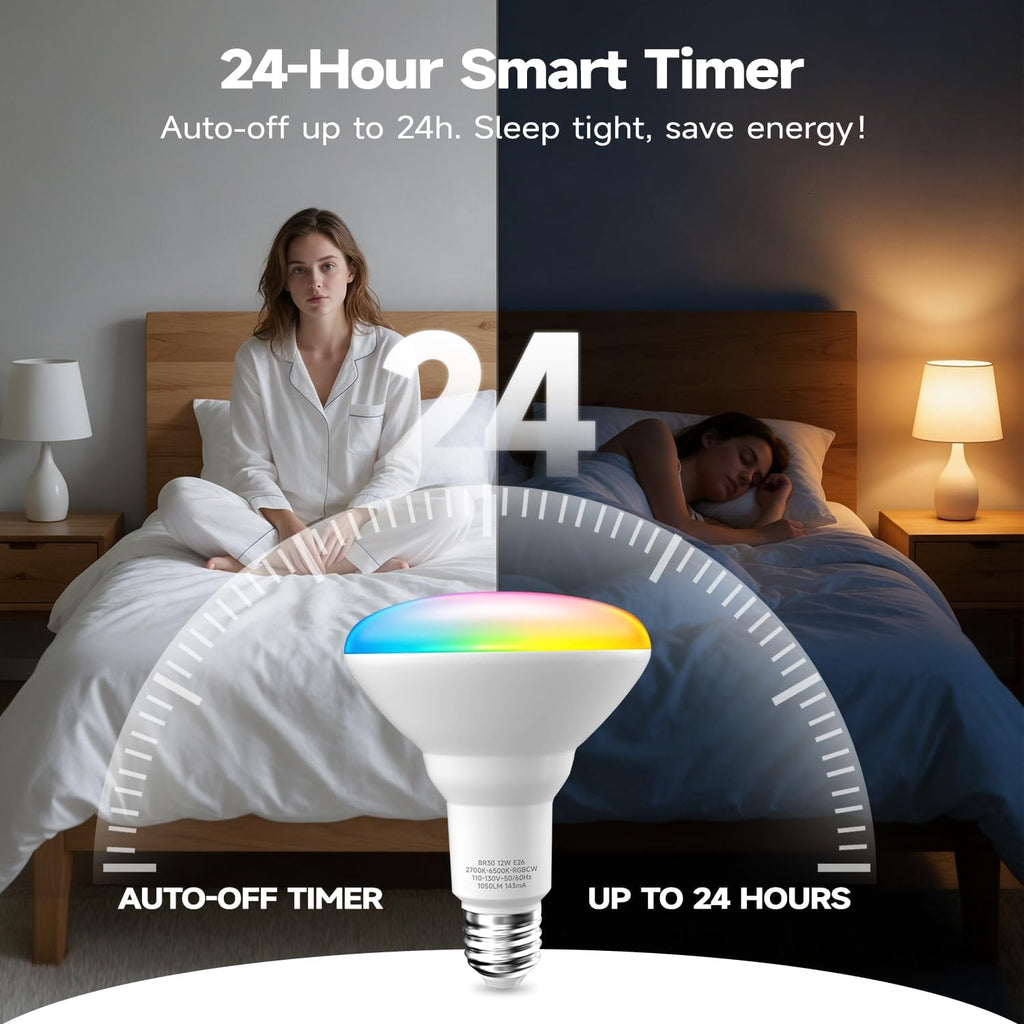 BR30 LED Light Bulbs, Color Changing LED Bulbs with Remote, 2 Pack