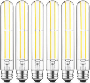7.3" T10 Tubular LED Light Bulb, 60W Eq, Dimmable, Daylight 5000K, 6-Pack
