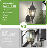 Plastic Outdoor Wall Light Fixtures with Bulbs, Waterproof and Anti-Corrosion Porch Sconces