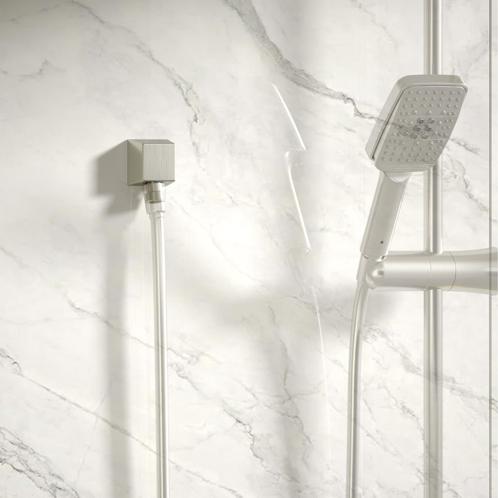 Wall Mounted Supply Elbow, Wall Elbow for Hand Shower, Solid Brass Wall Supply Elbow, Check Valve Included (Brushed