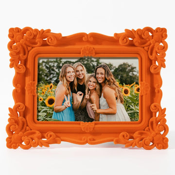 Retro Picture Frames 5x7 for Drawings Eclectic Room Decor, Orange