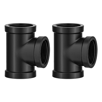 Malleable Nipples Fitting, Pipe Tees, Black, 3/4", 20-Pack.